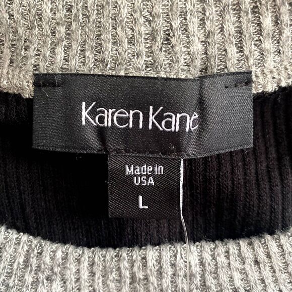 NWT Karen Kane Big Sky Embellished‎ Top Color Block Star Ribbed Size Large - Picture 6 of 7